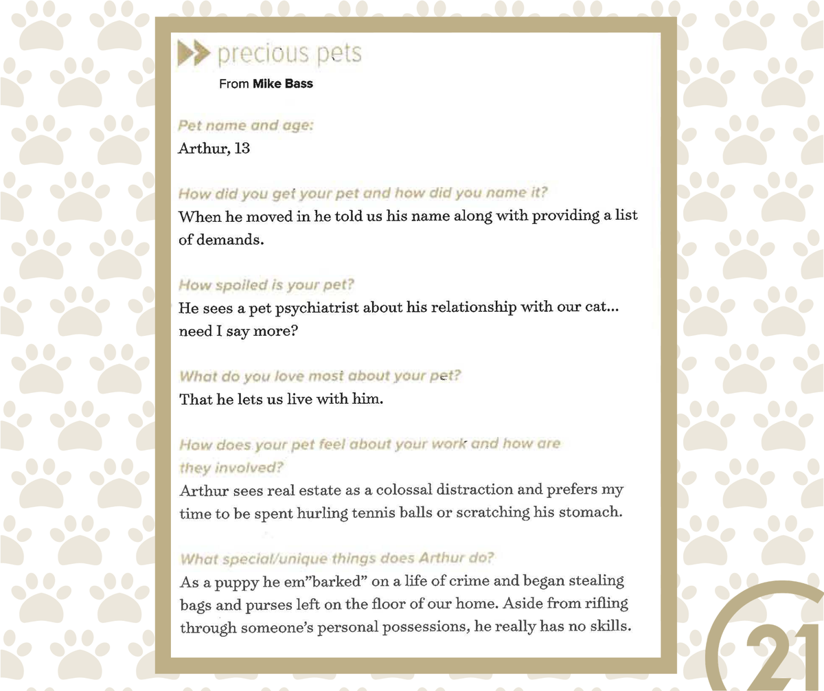 21Beutler's tweet photo. Have you seen the latest issue of Spokane Real Producers® magazine? Our agents ❤️ their fur babies! Our very own, Mike Bass, was featured with his Golden Retriever, Arthur. Thank you, June, and your amazing team! https://t.co/MvsH15MymU