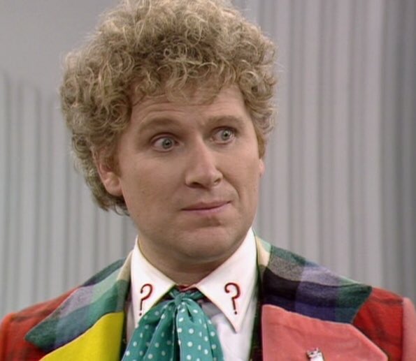 Sixth Doctor)Born from his previous incarnation’s death, caused by poisoning, the sixth incarnation of the Doctor’s first regeneration cycle was a much harsher man.He had no patience for anyone below his intellect, but had a soft side for those he held dearly.