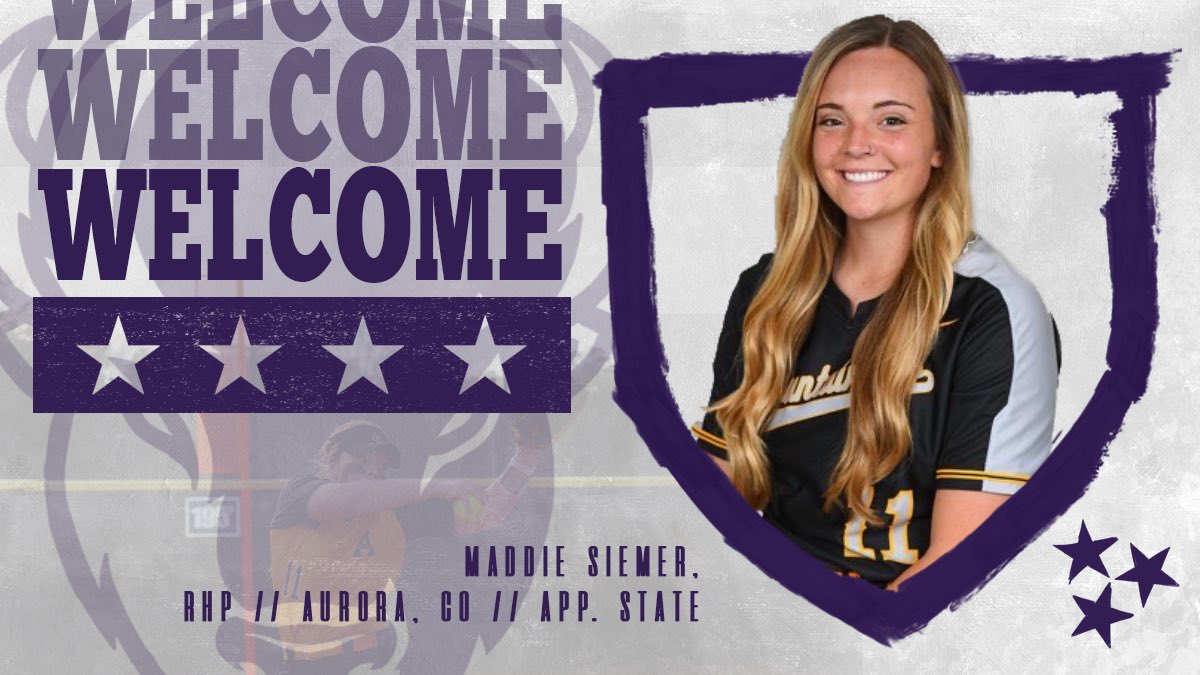 LipscombSB's tweet photo. 🚨NEW PLAYER ALERT!!

Please help us welcome transfer Maddie Siemer from Aurora, CO &amp; Appalachian State! She is RHP &amp; will be a graduate senior! Welcome to the Herd @maddie_siemer10! 

#LUBS | #HornsUp 🤘🏼💜💛 https://t.co/BjS2sD3hsM
