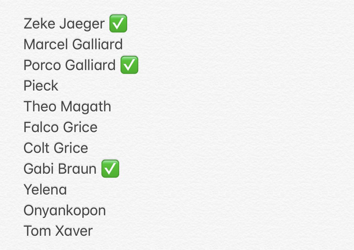 HumanitysGone's tweet photo. Lista de personajes disponibles ACTUALIZADA (15/07/2020). ✅ https://t.co/ddnZGReN01