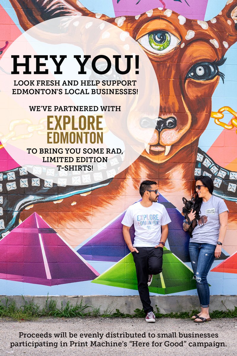 print_machine's tweet image. We partnered with @exploreedmonton to bring you some rad, limited edition t-shirts.
Look fresh and give back to our amazing community! 😎

exploreedmonton.com/explore-edmont…

#hereforgood  #exploreedmonton
