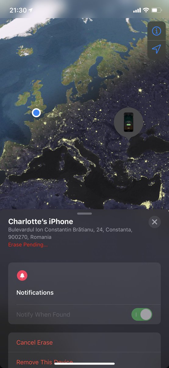 charlottepayne_'s tweet photo. My phone was stolen back in Jan whilst sat in Starbucks and I’ve just had a notification that it’s been turned on in Romania... 🙃🙃🙃 https://t.co/5pVGf93Fm0