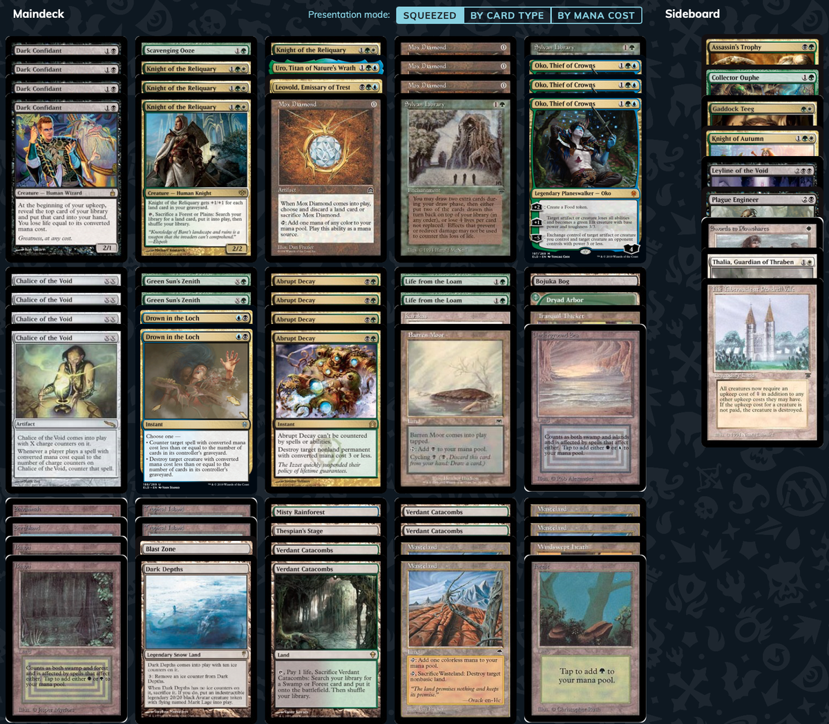 90sMTG's tweet photo. Round 1:

@ForceofPhil w/ Bant Loam Miracles 
vs @RockmanMTG w/ 4C Loam

(obfuscated sideboards) https://t.co/sMuKCBDwVL