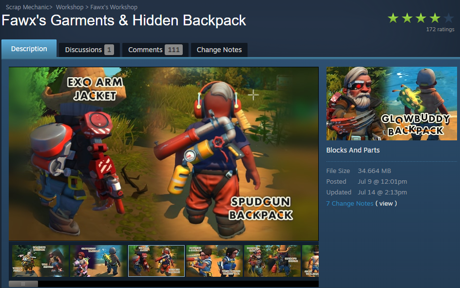 MJM_Builds's tweet photo. @ScrapMechanic Have you seen the amazing outfit mods? (Not mine, but wanted to be sure you'd seen them.) It's an inspiring glimpse at what proper steam support for outfits would mean. (currently requires manual file replacement) https://t.co/kTMQNBugYJ