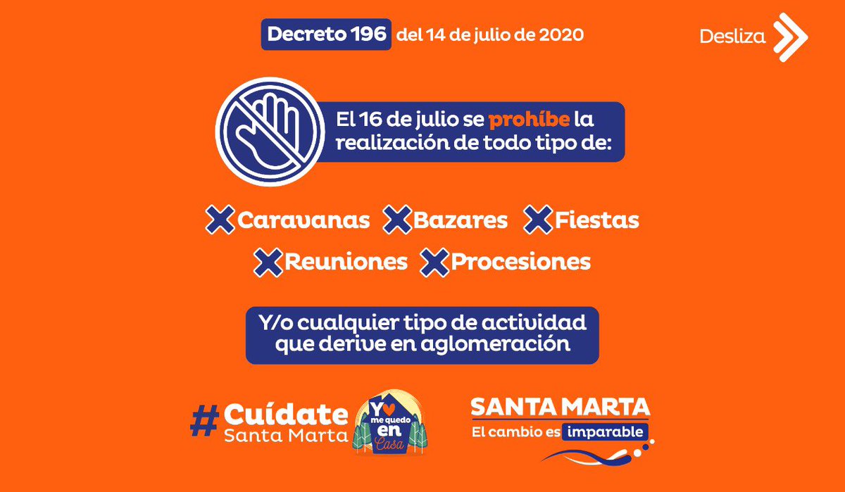 VirnaJohnson's tweet photo. Samarios, para el día de mañana debes tener en cuenta las medidas establecidas para proteger la salud de todos. Únicamente con disciplina y compromiso seguiremos mitigando la expansión del contagio de Covid-19

#CuídateSantaMarta https://t.co/FYAjjs9EMR