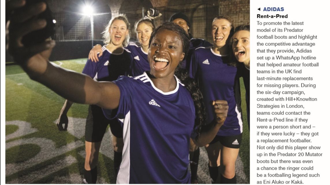 HKStrategies's tweet photo. H+K has been featured in Contagious Magazine’s quarterly print edition under “World’s Best Creative” for the @adidas Rent-A-Pred campaign earlier this year. @Contagious is a prestigious, global title and one of the world’s leading creative industry magazines. #HKwork #HKproud https://t.co/mrPcwAl5pU