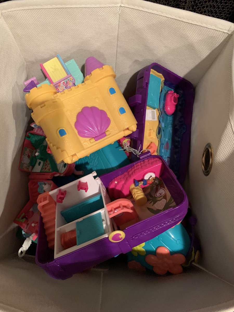 Polly pockets get extra points because they all fit in a 10x10 bin. They are little vacation travel influencers basically but they are not garbage!