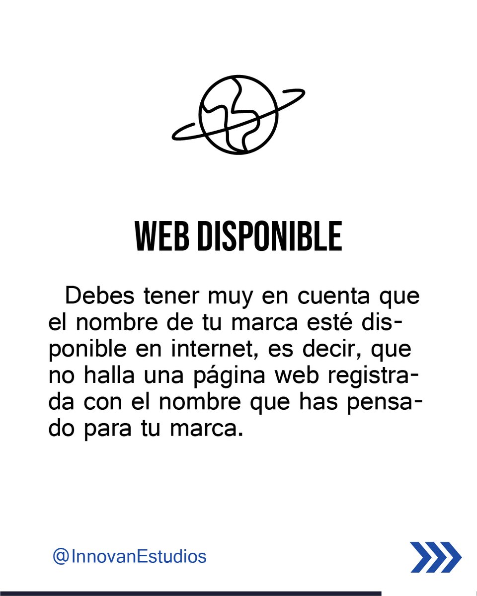 InnovanEstudios's tweet photo. ✅ Debe ser registrable.
✅ Debe transmitir algo.
✅ Web.
✅ Aceptación.

#Naming #Branding https://t.co/ybzrhu6Y2A