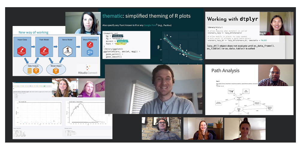 UMNStatistics's tweet photo. Day 2 of #noRth2020 did not disappoint! Talks by @cpsievert, @heatherlendway, @ConnorJoLewis, @kykimeng, and @NNewstr were well attended and well received. Thanks to everyone who helped pull this together, including @LindseyDietz13. #Rstats 2021 here we come! https://t.co/zVJ3HdUu1M