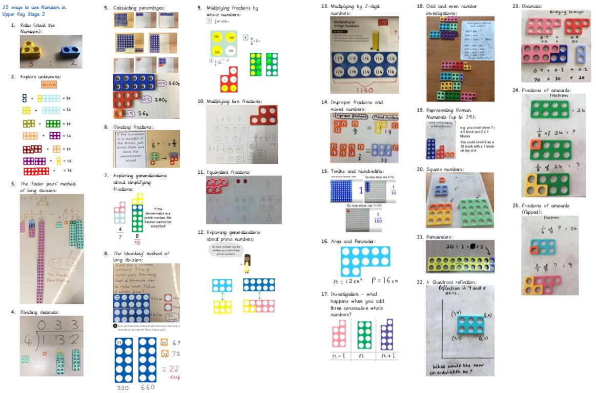 '25 Ways to Use Numicon in Upper Key Stage 2' - I've created a double-page document you might want to print off for your planning files. Most of these are my own - apologies that I can't credit the source of the last few! #mastery #Year5 #Year6 #Numicon dropbox.com/s/8uic6l51qmex…