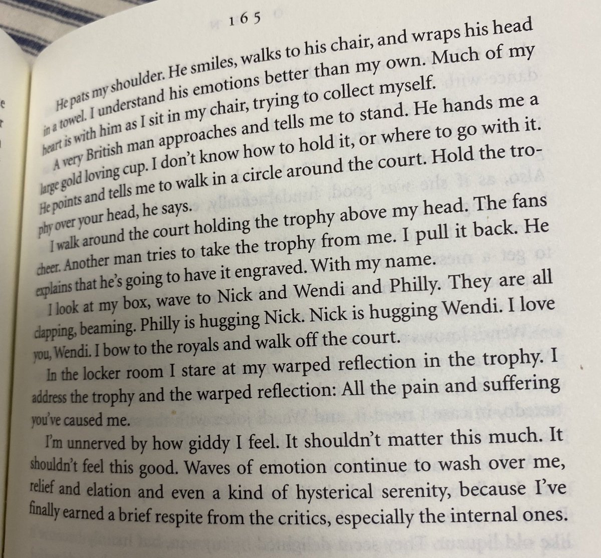 First photo: David Foster Wallace on what tennis fans want to know about the champions. 2 and 3: Andre Agassi on winning his first major 4: Pete Sampras on winning his first major