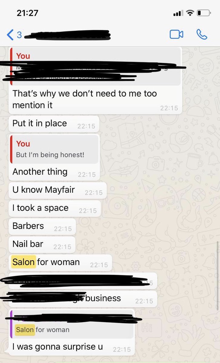 He even “bought” my friend a salon in Mayfair... men really and truly are TRASH