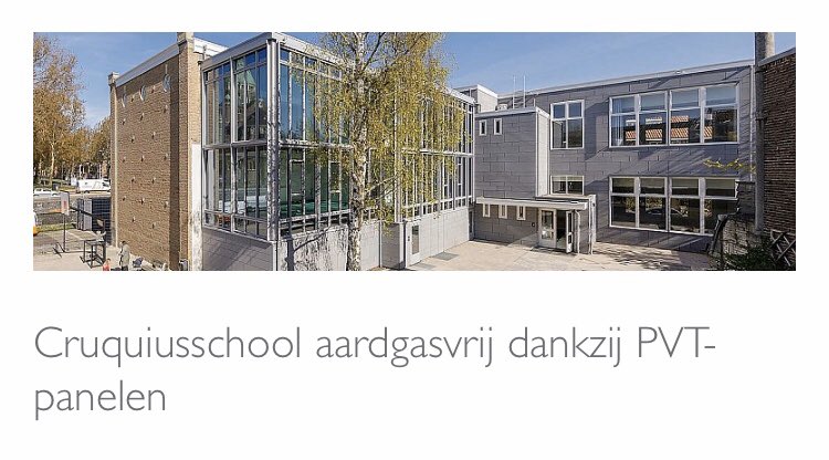 Nieuwe praktijkervaringen online: Deze meer dan 100 jaar oude Cruquiusschool in Haarlem is gerenoveerd naar een moderne aardgasvrije en frisse school. Warmte en elektriciteit is er opgewekt met PVT-panelen. Lees hier hoe >> 
greendealscholen.nl/praktijkervari…  #duurzaam #onderwijs