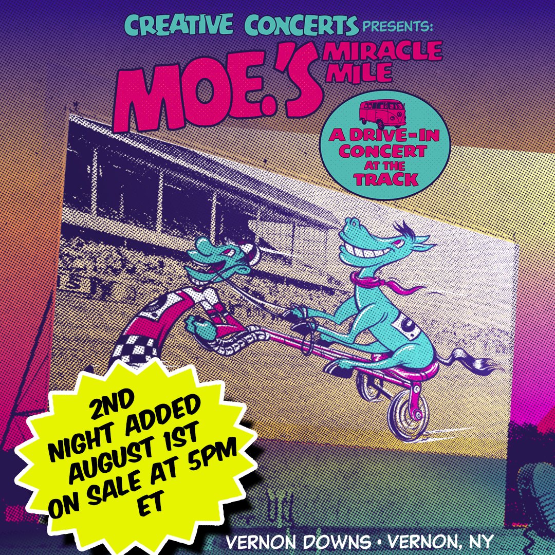 We’re going all-in on the exacta box! Second show added - Saturday, August 1. Tickets are on sale NOW! moremusic.at/MiracleMileNig…

#moesmiraclemile