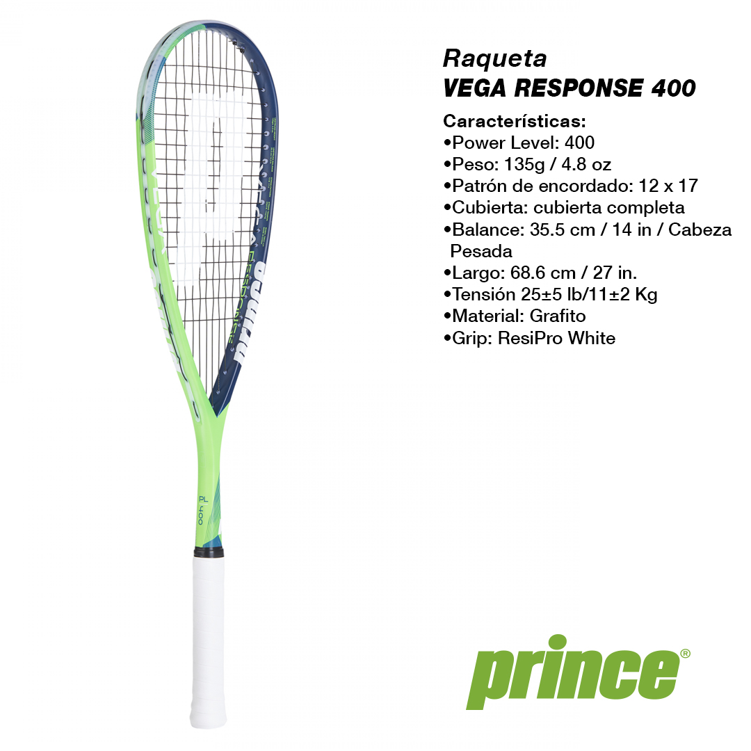prince_chile's tweet photo. La Prince VEGA RESPONSE 400 es una opción sólida para principiantes y jugadores intermedios, con capacidad de respuesta, buena sensación de tiro y punto dulce expandido.

Valor:$ 79.990
Disponible en https://t.co/fNQFFldtYo

#PrinceChile #PrinceSquashChile  #locosporeltenis https://t.co/OjfnNLY69x