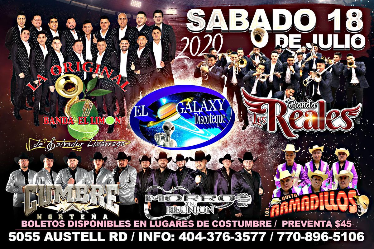 OriginalLimonSL's tweet photo. 🔹️Fin de semana ORIGINAL
📍Vier 17 #RodeoDiscotheque, Macon GA
📍Sab 18 #ElSolClub, Birmingham AL
📍Sab 18 #ElGalaxyDiscotheque, Austell GA
Acompañanos, no te lo pierdas!
#diversion #sana https://t.co/qNLLTtBy8p