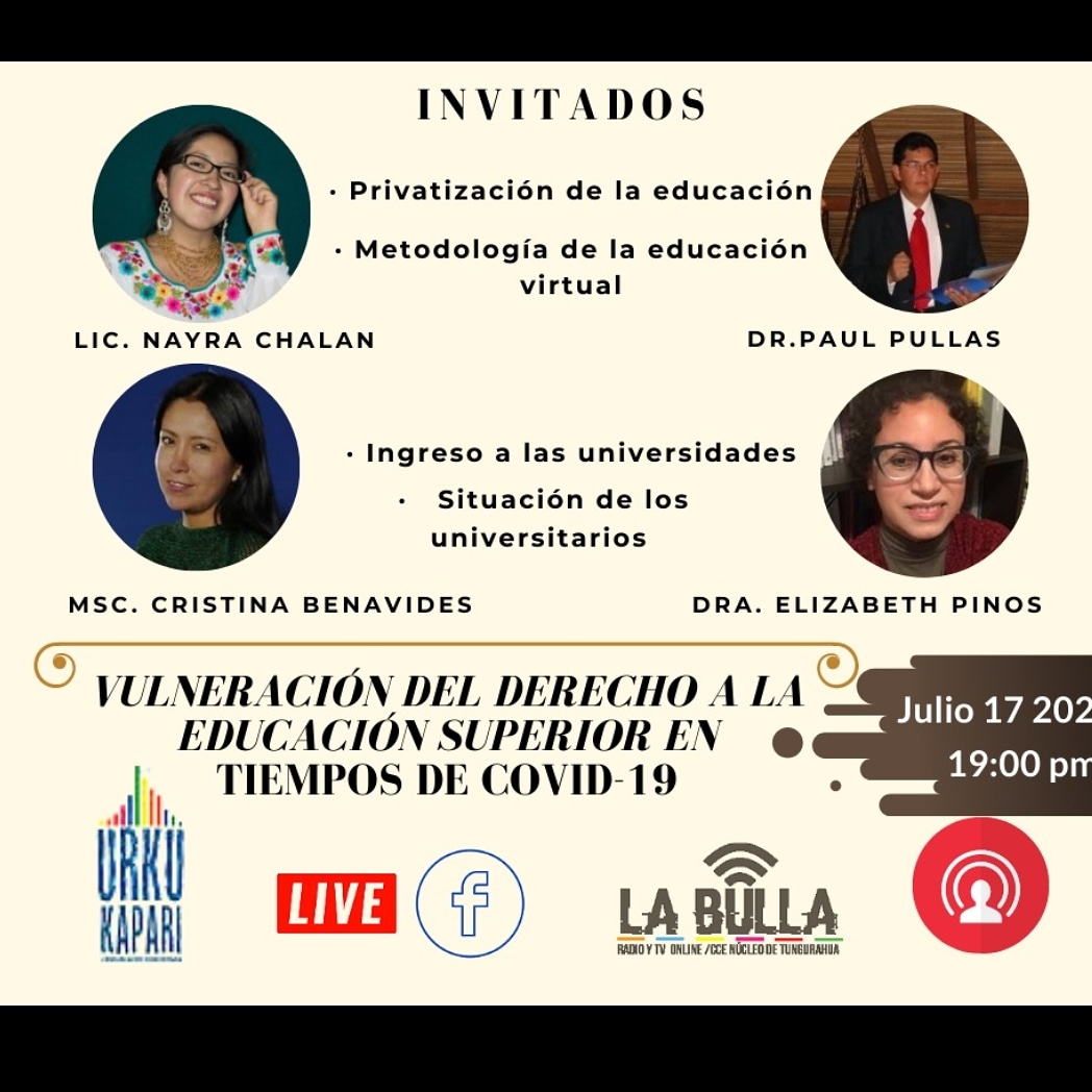 UrkuKapari's tweet photo. - Les invitamos a todos a ser parte de nuestra transmisión en vivo. 🔥 

Viernes 17 de Julio a partir de las 19h00.

#UrkuKapari 
#ComunicaciónComunitaria

@NayraPacha 
@VozParamo 
@Bocina_Ec 
@CarlosPangol1 
@belenguerrerom1 
@IntiChicaiza https://t.co/B82wbMi8uF