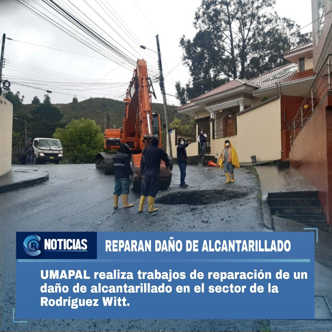 crteinforma's tweet photo. #Loja I #ATENCIÓN [REPARACIÓN DE DAÑO]
Un gran hueco se formó en unas de las calles del sector de la #RodríguezWitt, producto de una daño de alcantarillado, que acompañado de las fuertes lluvias, hizo que la #UMAPAL tenga que intervenir de manera urgente. https://t.co/THRQKs4RKK