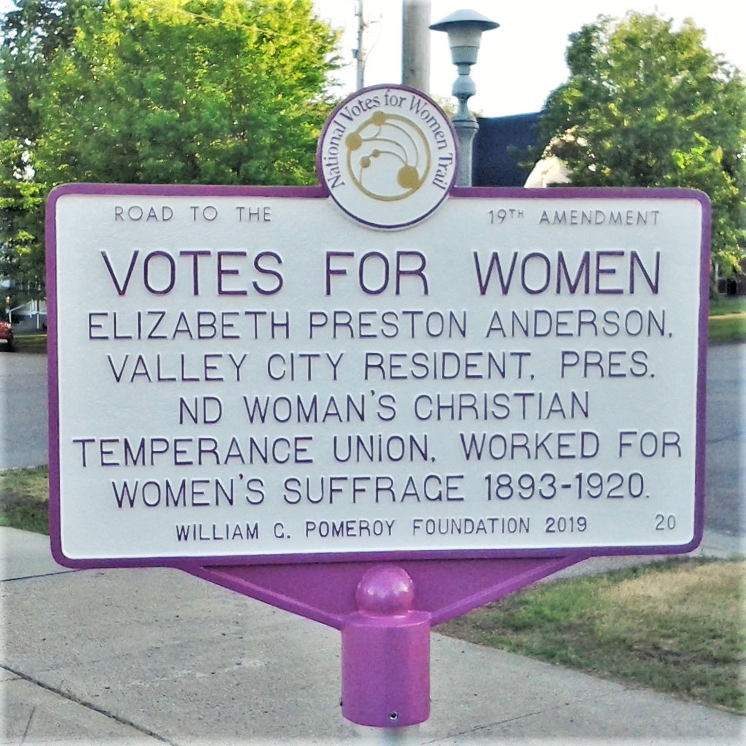 wgpfoundation's tweet photo. New markers on the National Votes for Women Trail! North Dakota's 1st two NVWT #historicmarkers are for suffrage leader Elizabeth Preston Anderson &amp; ND’s 1st women’s suffrage convention. In Nevada, the newest marker recognizes NV's 1st women's #suffrage conference. @ncwhs https://t.co/DUPCQPZ7GF