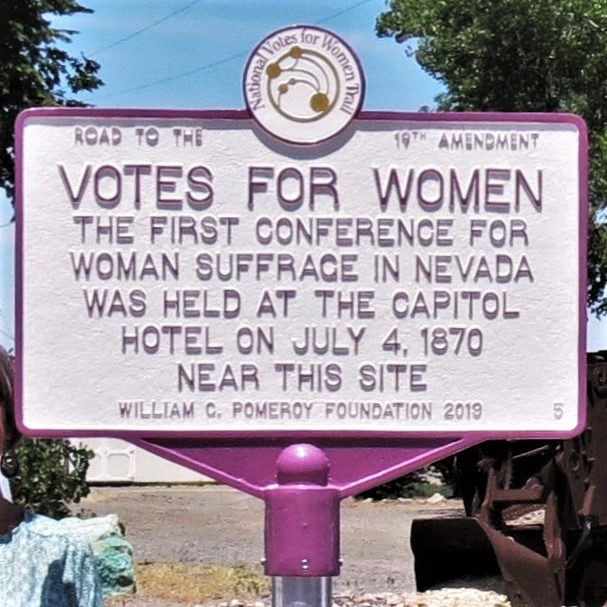 wgpfoundation's tweet photo. New markers on the National Votes for Women Trail! North Dakota's 1st two NVWT #historicmarkers are for suffrage leader Elizabeth Preston Anderson &amp; ND’s 1st women’s suffrage convention. In Nevada, the newest marker recognizes NV's 1st women's #suffrage conference. @ncwhs https://t.co/DUPCQPZ7GF