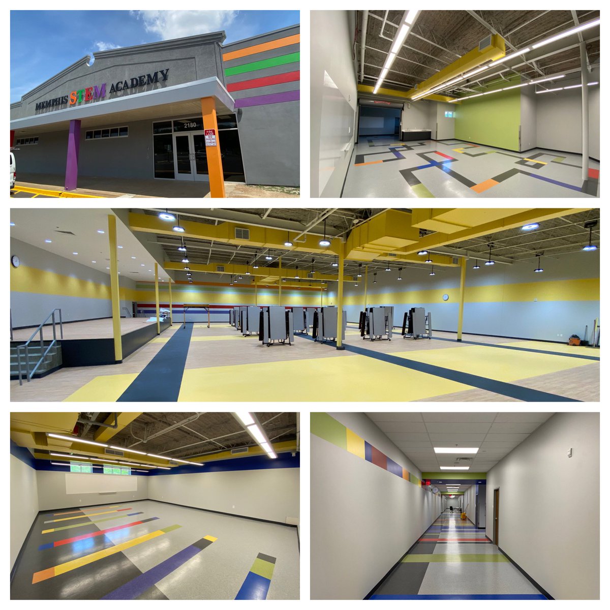 We are nearing completion at the Memphis STEM Academy.  Such a bright and fun design by @FlemingArchMem!  #CharterSchools