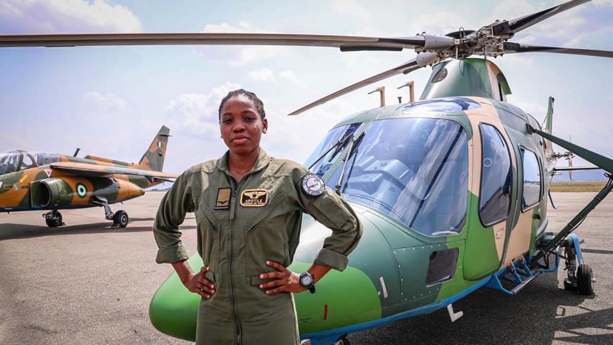 akin_adesina's tweet photo. I am so sad that Tolulope Arotile, Nigeria’s first female combat helicopter pilot, died at the age of 24 years. You were bold, brave and patriotic. You defended the nation and inspired national pride. May God comfort your parents and family. We salute your cherished memory. RIP https://t.co/KKwecTaWDs