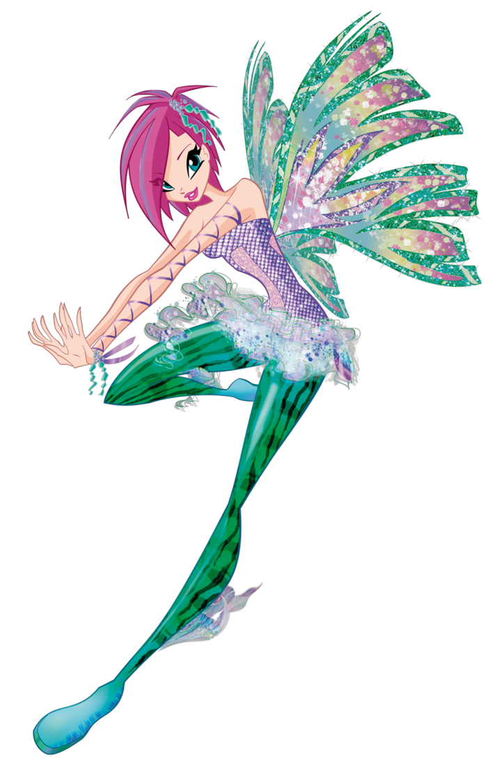 Sirenix:Sirenix is an ugly transformation itself but my lord they really did Tecna dirty, those leggings are so horrific and what's that headpiece in her hair? next please