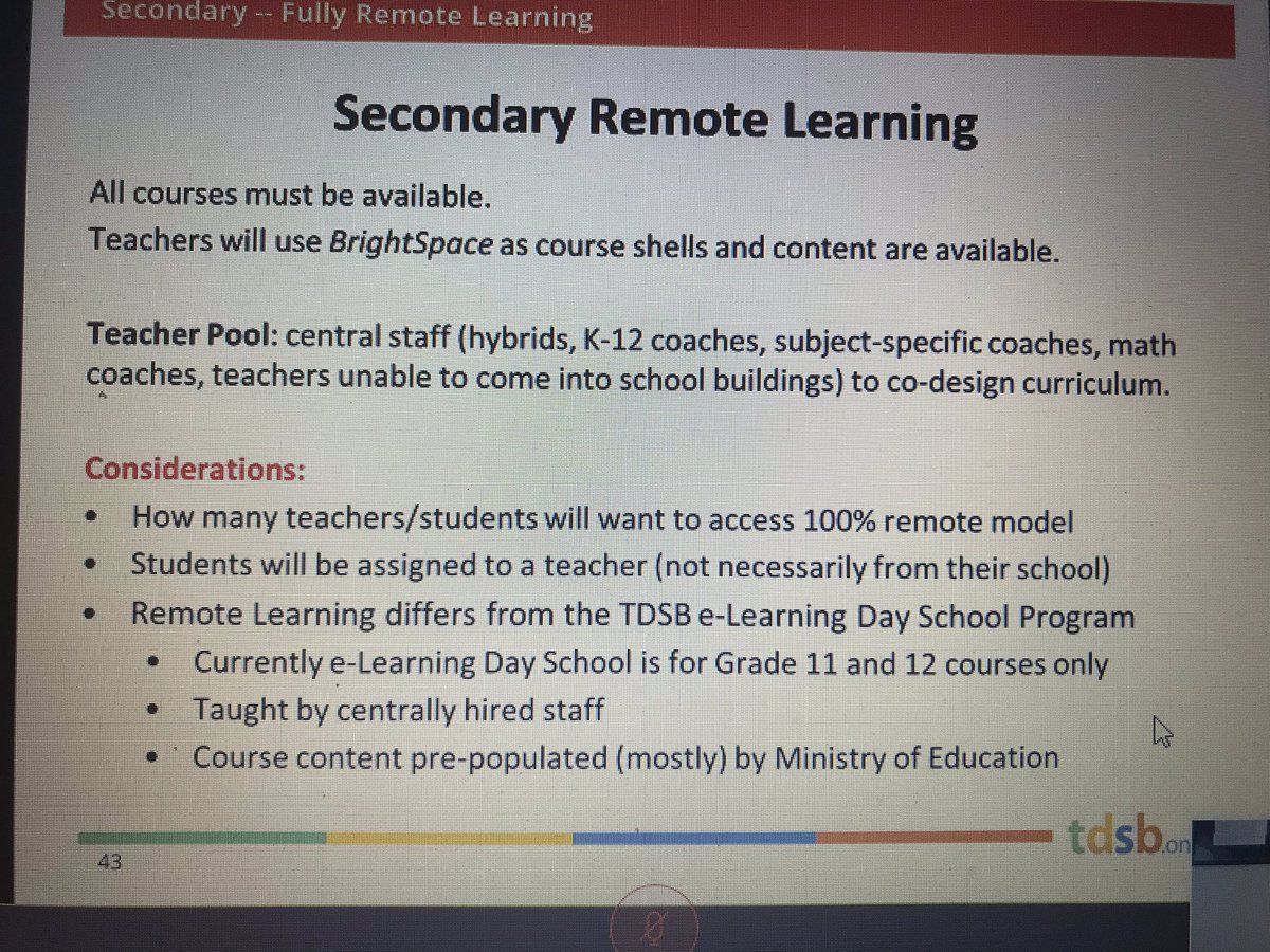 Secondary would also have a fully remote model