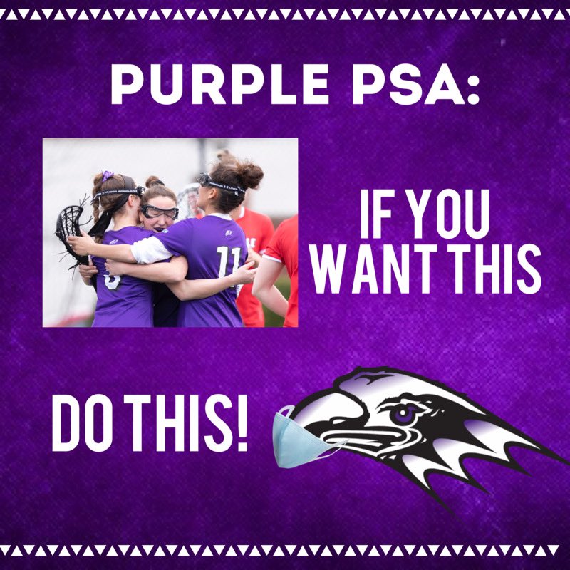 Help us get back to lax Purple Eagle fans, be cool, wear a mask! 😷