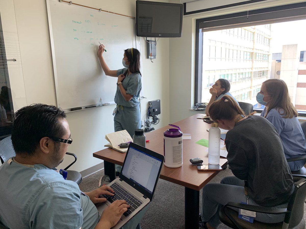 Update on our second call day: One week into her first rotation ever and our M3 gives us a #chalktalk on AKI....she even referenced the #choosingwiselycampaign and #thingswedofornoreason on FeNa and FeUrea. #MedEd for the win!