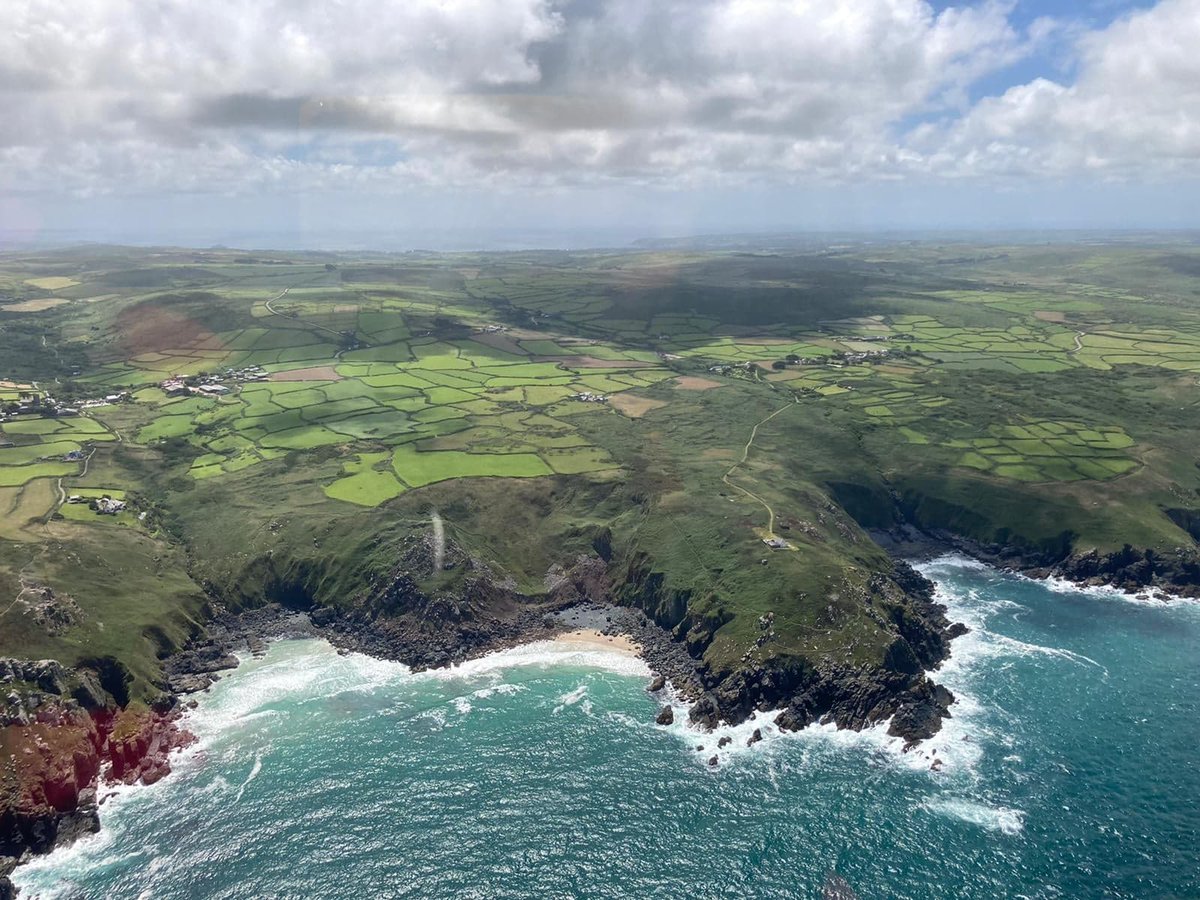 Dramatic view of the coast from the helicopter this week...any ideas where? #crewwithaview #lovecornwall