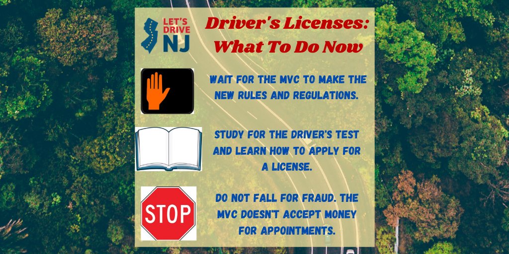 LetsDriveNJ's tweet photo. We are still waiting for the Motor Vehicles Commission (MVC) to make the rules and regulations for the new driver’s licenses law. We still expect the standard driver’s license to be made available to everyone in January 2021! https://t.co/a9kKaRc5Uq