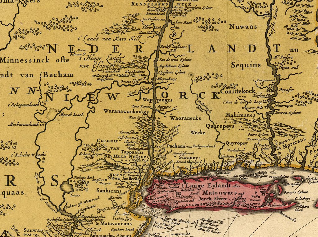 Early Dutch maps (circa early 1600s), show the Native American Mohegan Tribe inhabinants called the "Sint Sinck" meaning "stone upon stone" living in current Ossining and its direct vicinity.