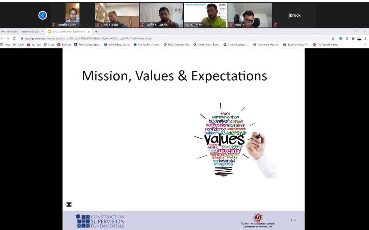 AGCHouston's tweet photo. We kicked off our first virtual @AGCofA Construction Supervision Fundamentals class with @Zeke5pt1 of @SatPonInc leading the charge. @AGCDC @AGC_FEC https://t.co/1T7fc8Upeq