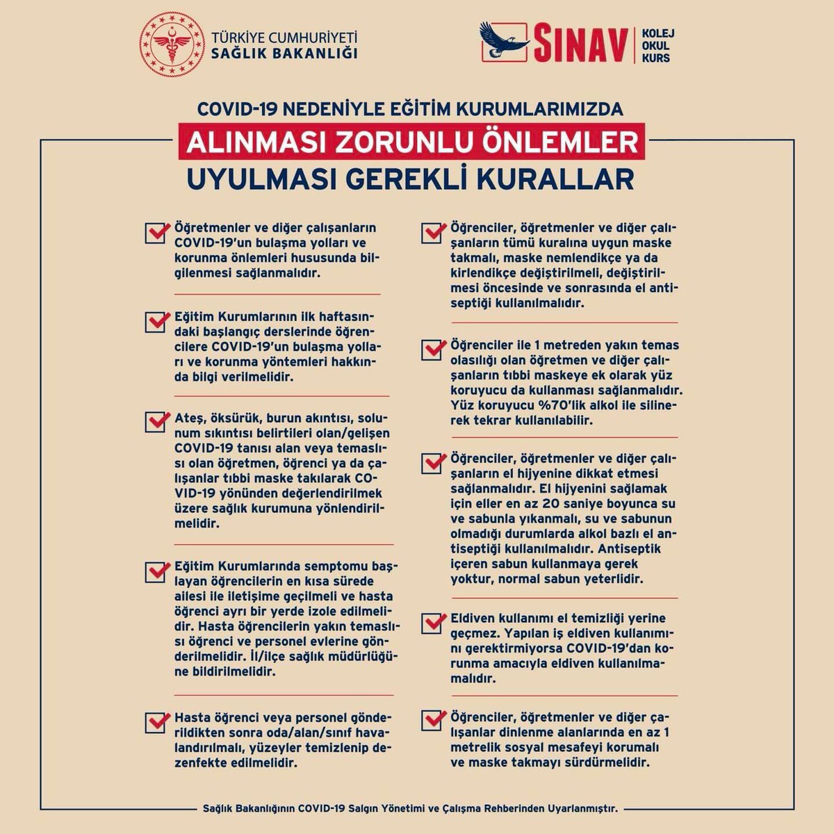 yildizsinav's tweet photo. COVİD-19 Nedeniyle Eğitim Kurumlarımızda Alınan Zorunlu Önlemler, Uyulması Gereken Kurallar

#sinaveğitimkurumlari #sınav #sınaveğitimkurumları #covid19 #alınmasıgerekenönlemler https://t.co/U3qzIDXlVX