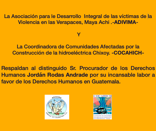 Nuestro total respaldo al <a href="/PDHgt/">PDH Guatemala</a>  <a href="/JordanRodas/">Jordán Rodas Andrade</a>.