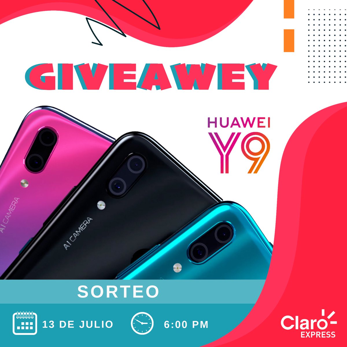 claro_express's tweet photo. ¿Listo para ganar?✨Busca la publicación en nuestro Instagram @claro_express y participa! 🎉#giveawaypanama #sorteoeninstagram #sorteo #premio #huaweiY9 https://t.co/nsH8IxBTyZ