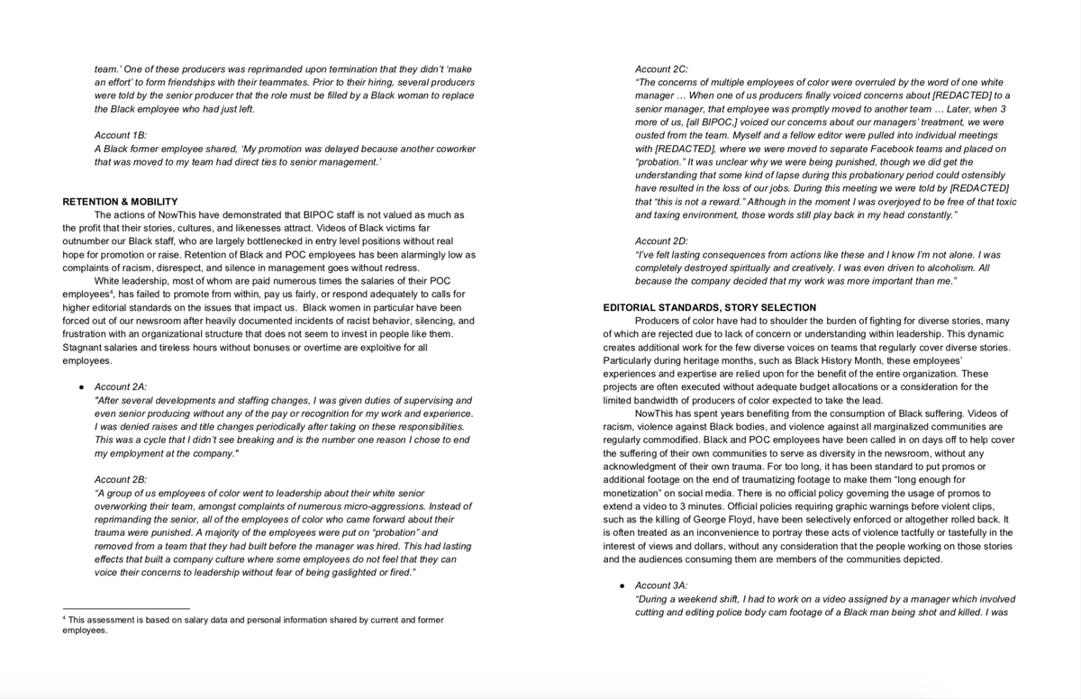 NT_BIPOC's tweet photo. We have yet to hear more about the promised town hall on race, so we’re making our own space to discuss the grievances and demands Black &amp; allied staff outlined in this letter signed by 73% of all employees @nowthisnews #ChangeThis https://t.co/fnGb5Q8TsL