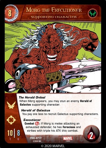 DeconstructVS's tweet photo. Morg The Executioner
Card Number: FRI-017
Comic: Cosmic Powers (1994). Issue 5, Page 22.
Penciler: #TomGrindberg
Inker: #DonHudson
Colorists: #TomVincent #MikeKenney @MikeDubisch
Writer: @ronmarz
#vs2pcg #games #cardgames #marvel #marvelcomics #lcg #tcg #comicart #deckbuilder https://t.co/Fw0dbkpxMo