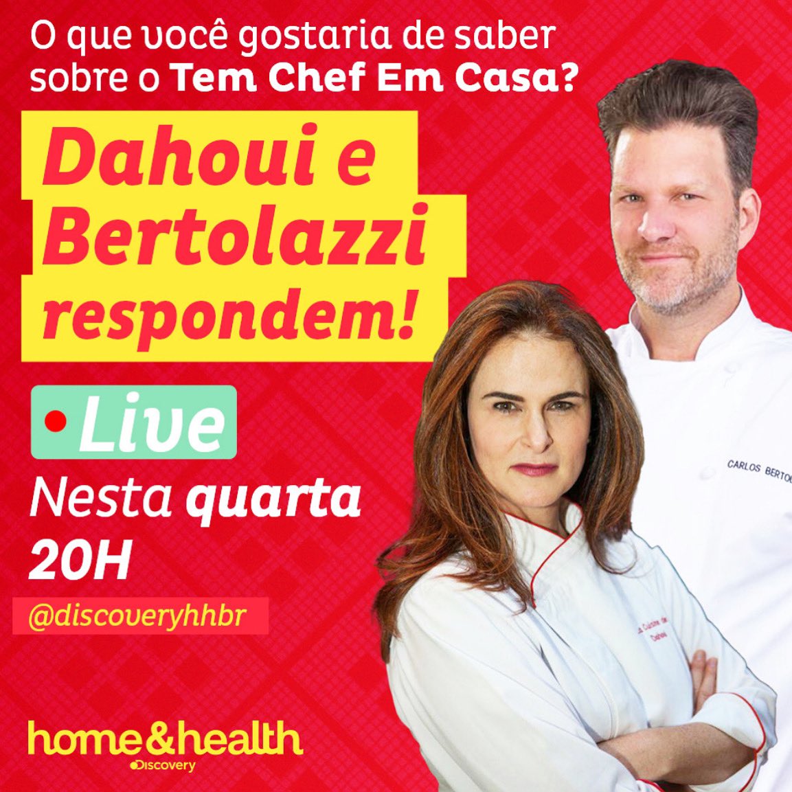 ChefDahoui's tweet photo. É hoje as 20h no Instagran do @DiscoveryHHBR junto com o @CaBertolazzi ... o que será que vai rolar? https://t.co/wslo7nTI4v