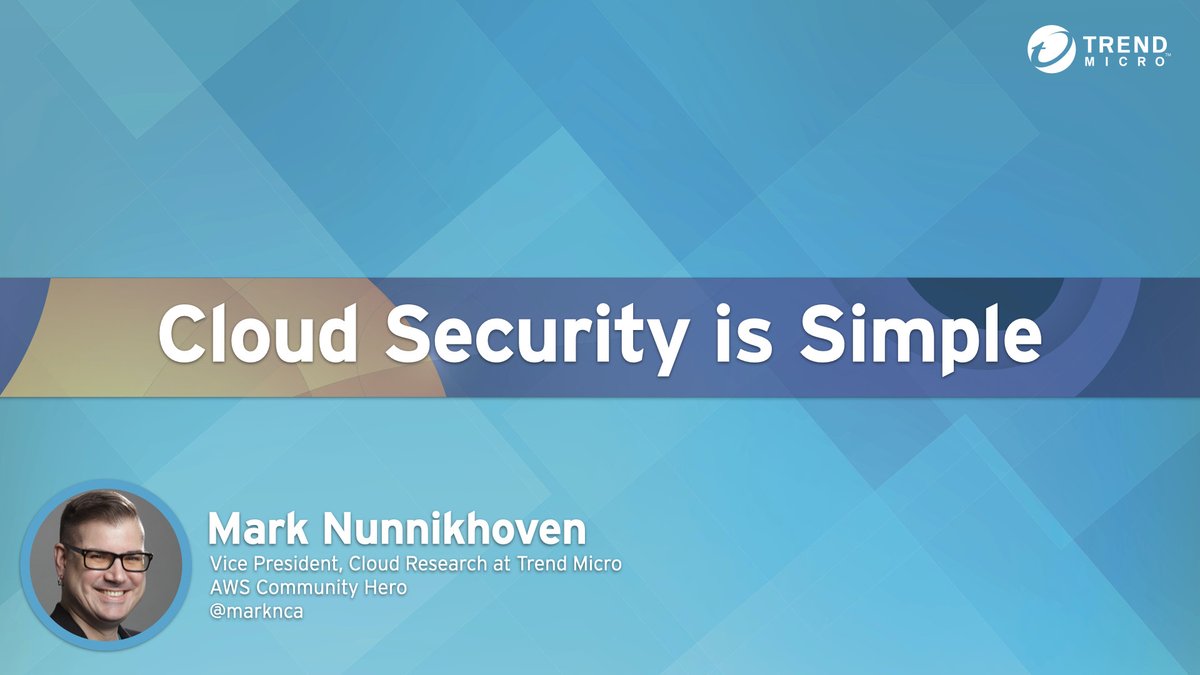 Cloud Security Is Simple, Absolutely Simple. “Cloud security is simple, absolutely simple. Stop over complicating it.” This is how I kicked off a presentation I gave at the CyberRisk Alliance, Cloud Security Summit on Apr 17 of this yea... blog.trendmicro.com/cloud-security… via @TrendMicro