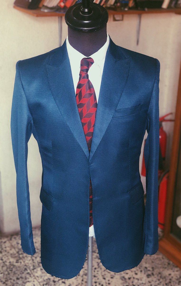 Finishing Touches et Al Blue Patterned Blazer made from Scratch in Lagos, Nigeria  Just another day from our Production Factory  