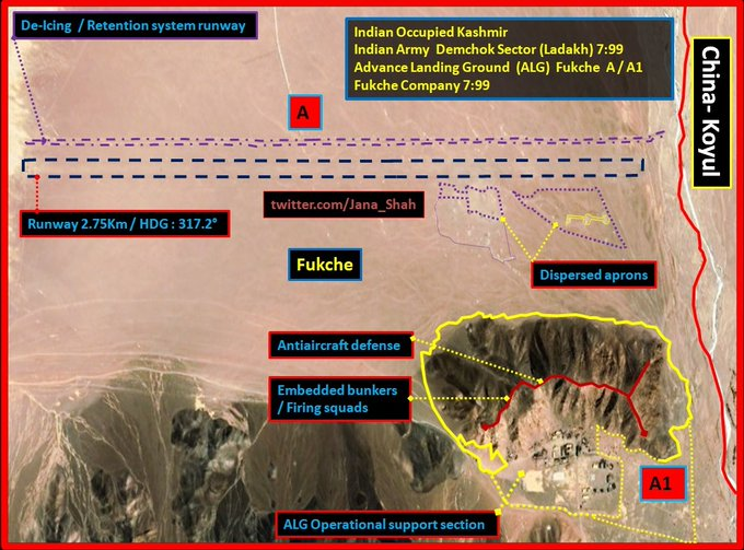 Jana_Shah's tweet photo. [2]
#IndianArmy massive infrastructure in #Ladakh in violation of 1962 accord on #LAC 
#Fukche Company
#Demchok Sector
Embededed bunkers/anti-aircraft defence
#IAF AfNet EW Radar/Command Cont 
Advance Landing Ground-A
#Tashigang Company
#Galwan 
#Kashmir
 @zlj517
@SpokespersonCHN https://t.co/cHo4GlUOiO