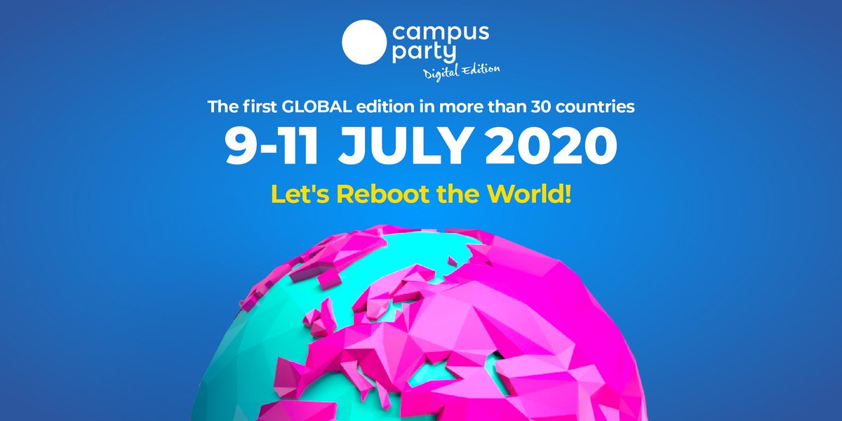 BTomadoni's tweet photo. Del 9 al 11 de julio se llevará a cabo @campusparty, por primera vez Edición Digital, un movimiento mundial con el objetivo de #Reboottheworld #Reiniciaelmundo! https://t.co/d8bEIcz2zU