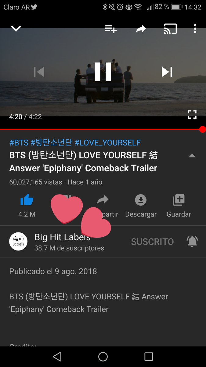 SugirisD's tweet photo. Waaaaa que emoción dios!💜😭 Recién veo que Epiphany llegó por fin a los 60M!💜 Estoy tan contenta pero no debemos quedarnos aca, vayamos por más y por los otros 💪💜 Vamos Army!
#EpiphanyTo60M #SEOKJIN @BTS_twt https://t.co/NRPtlsEzlY