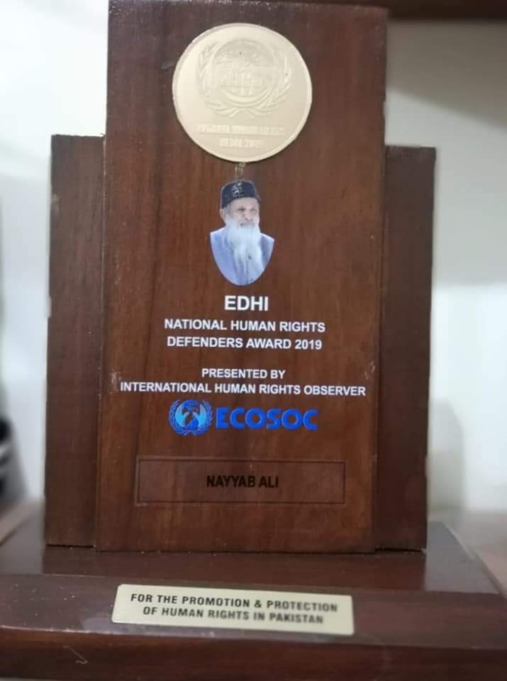 I won so many National & International Awards. But Eidhi National Human Rights Defenders Awards is very close to my heart coz this Award is associated with the name of most humble human being AbdulSatar Eidhi. #4thdeathanniversary #Eidhi