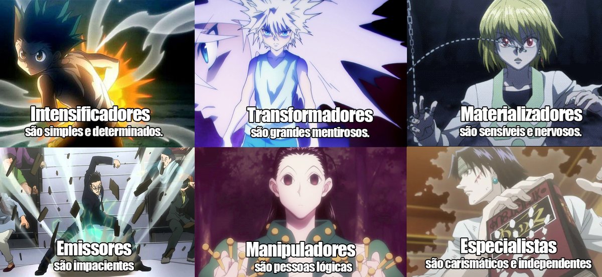 Tipos de NEN (Qual você prefere) - Emissão, Hunter X Hunter