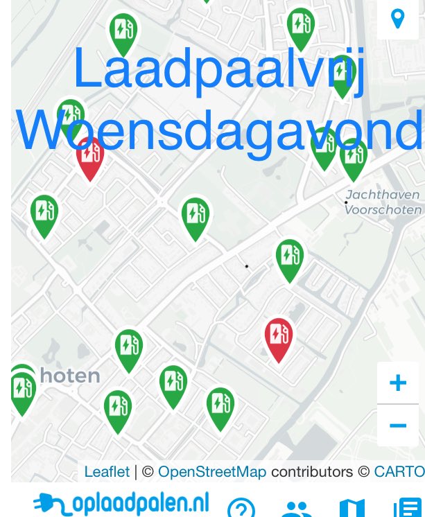 #laadpaalvrij op woensdagavond omgeving #krimwijk #Voorschoten, exclusief <a href="/SocialCharging/">Social Charging</a> plekken. Momenteel meer aanbod dan vraag #laadplekken.