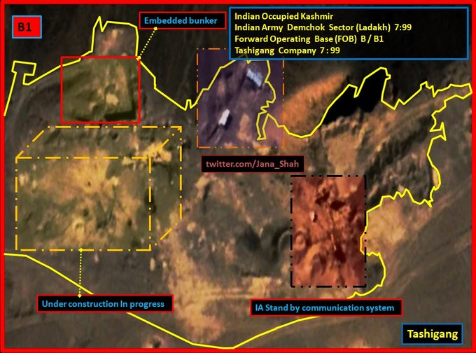 Jana_Shah's tweet photo. [2]
#IndianArmy massive infrastructure in #Ladakh in violation of 1962 accord on #LAC 
#Fukche Company
#Demchok Sector
Embededed bunkers/anti-aircraft defence
#IAF AfNet EW Radar/Command Cont 
Advance Landing Ground-A
#Tashigang Company
#Galwan 
#Kashmir
 @zlj517
@SpokespersonCHN https://t.co/cHo4GlUOiO