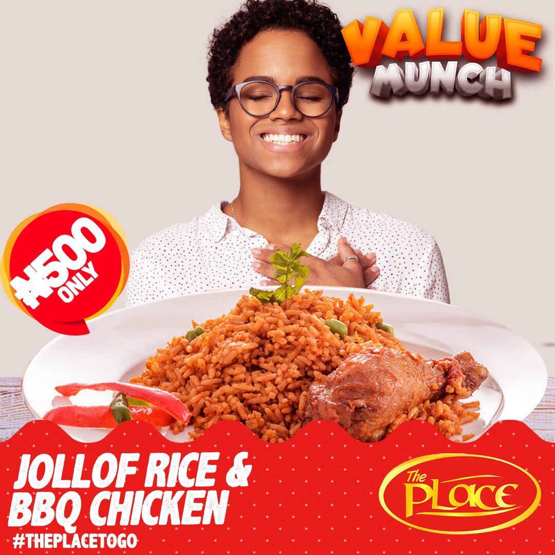 ThePlaceFoodNG's tweet photo. What do you want from our value munch meals? Remember each value munch meal costs ₦500 only! Stop salivating.
Click here https://t.co/rKJaTP5AwT to order or walk into any of our restaurants to arrange a pick-up. #theplacetogo #valuemunch #theplacefood https://t.co/oYYp9Nkkfv
